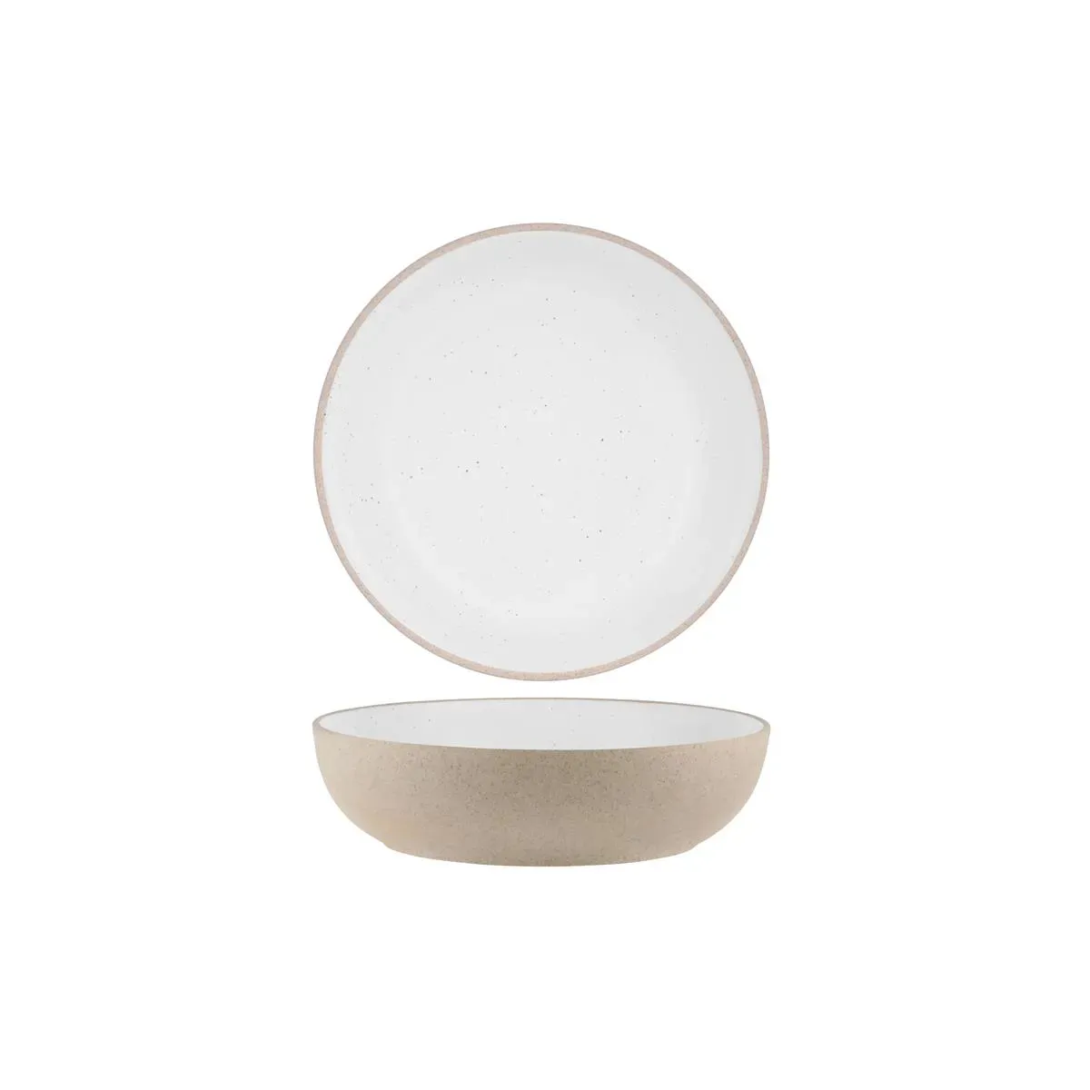 Bowl Round Deep White Pebble — 200x55mm