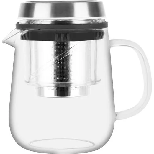 Brew Infusion Glass Teapot W/Filter & S/S Lid 600ml
