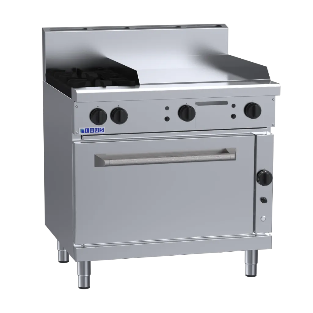 RF-2B6P: 900mm Gas 2 Burner 600mm Griddle Range & Convection Oven