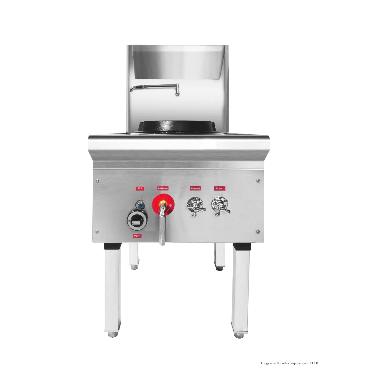 Gasmax Stainless Steel Waterless LPG Gas Single Wok - WW-1L