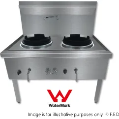 Gasmax Stainless Steel Waterless LPG Double Wok - WW-2L