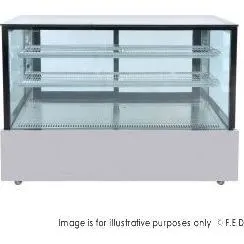 Bonvue Black Trim Square Glass Cake Display 2 Shelves - SSU150-2XB