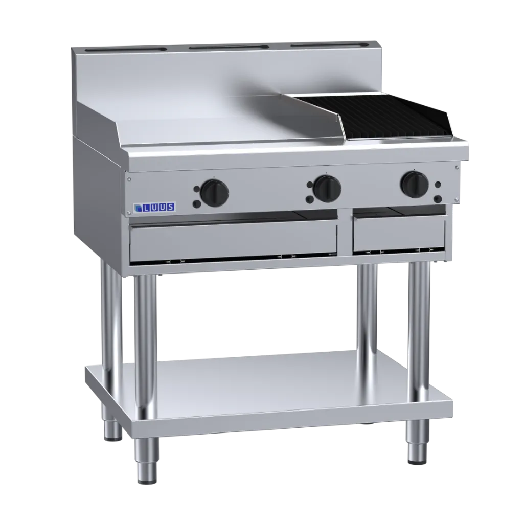 CS-6P3C: 900mm Commercial Gas 600mm Griddle & 300mm Chargrill