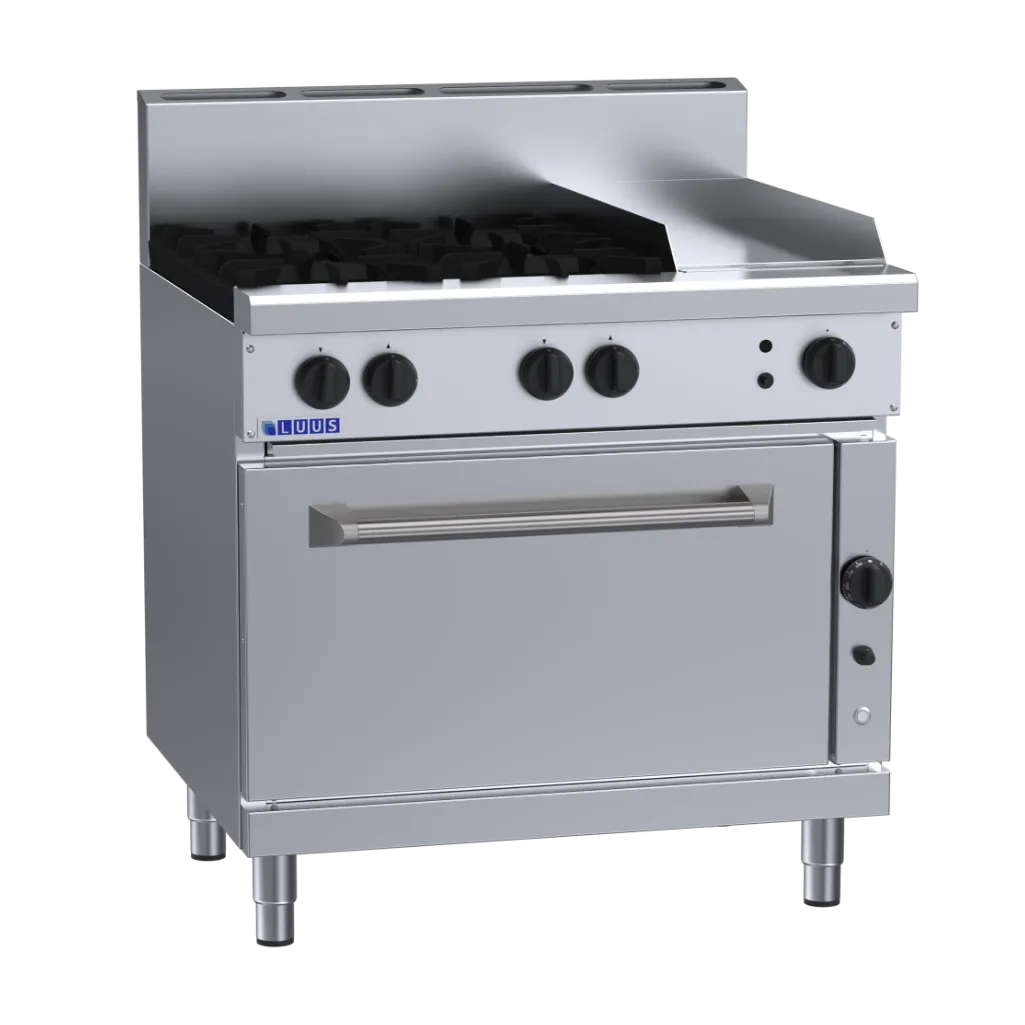 RF-4B3P: 900mm Gas 4 Burner 300mm Griddle Range & Convection Oven