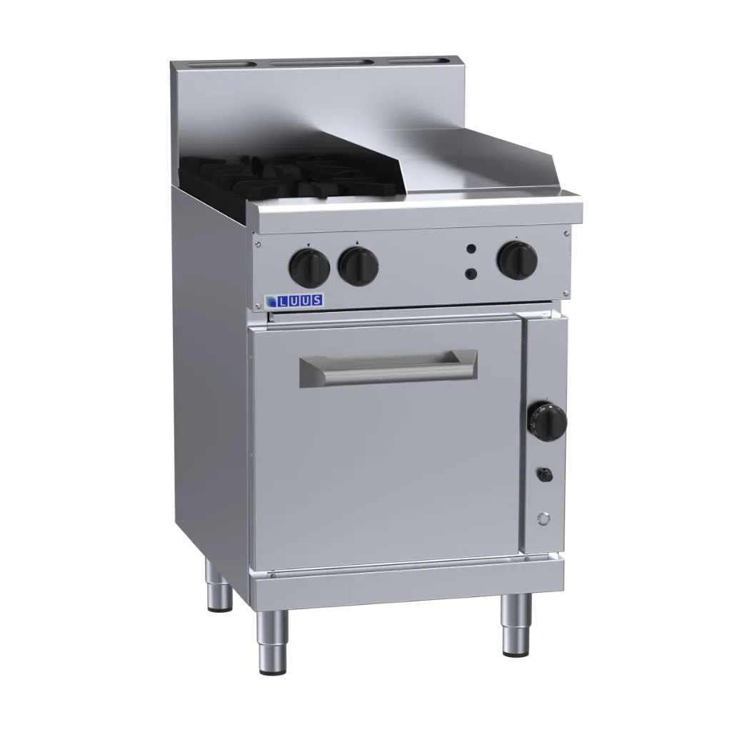 RF-2B3P: 600mm Gas 2 Burner 300mm Griddle Range & Convection Oven