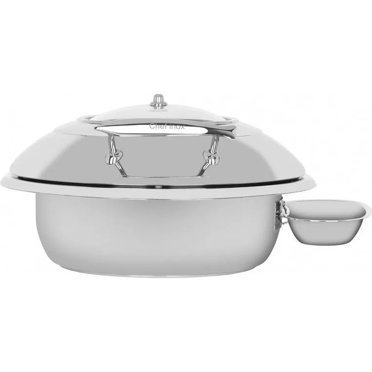 Chef Inox Deluxe Round Chafer W/Glass Lid 18/8 Small