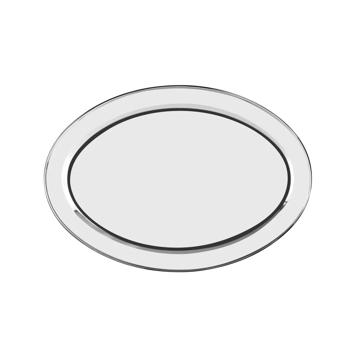 Chef Inox Oval Platter Rolled Edge S/S 500mm