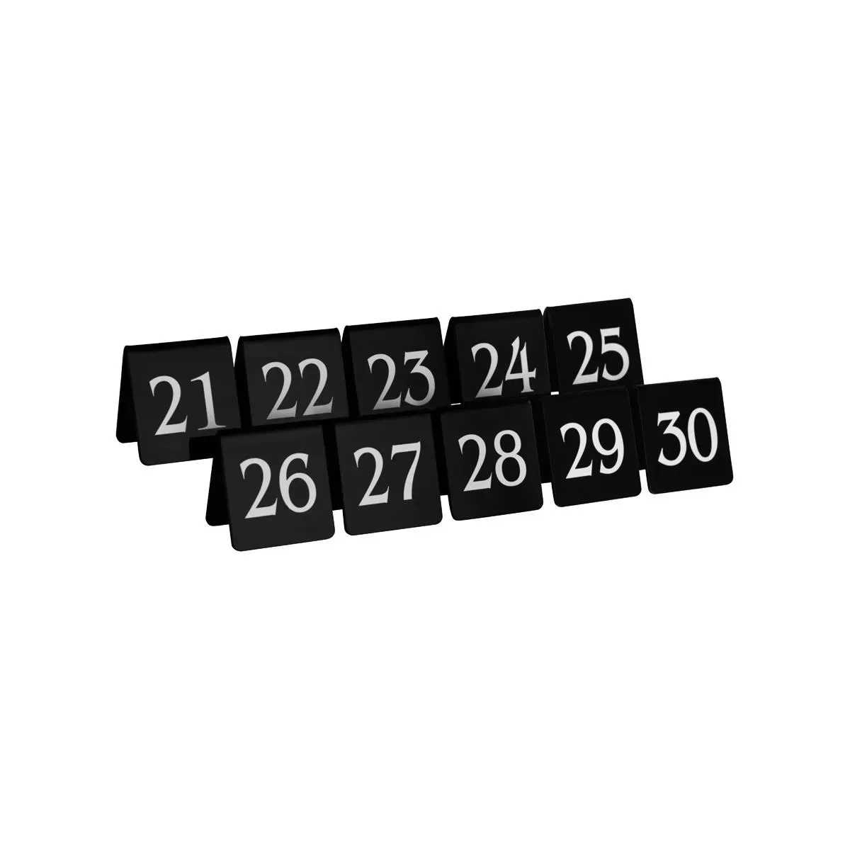 Chef Inox Table Number Set White On Black 75x55mm 21-30