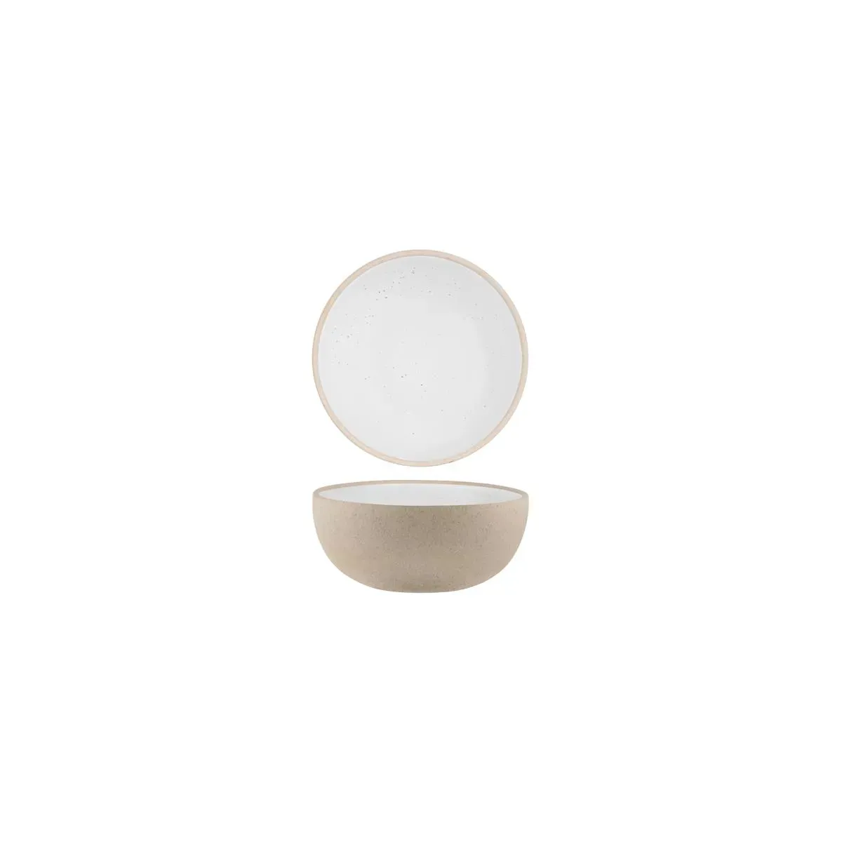 Bowl Round Deep White Pebble — 120x50mm