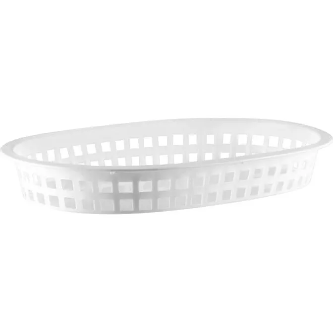 Coney Island Rectangular Serving Basket Plastic White 270x180x40mm