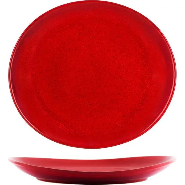Tablekraft Artistica Oval Plate 210x190x30mm Reactive Red