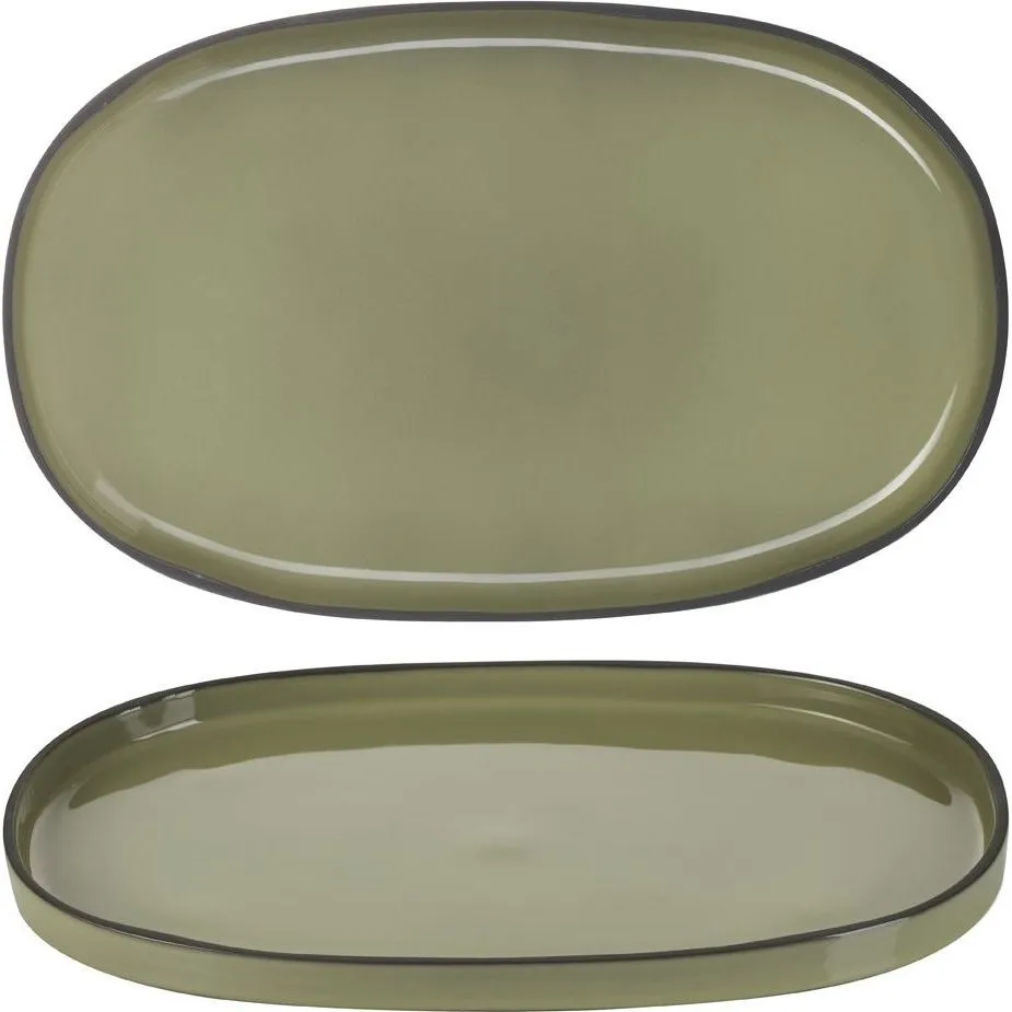 Revol Caractere Oval Service Plate 355x218mm Cardamon