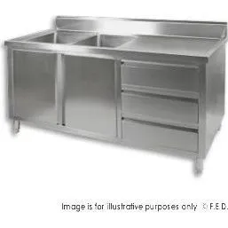DSC-1800L-H KITCHEN TIDY CABINET WITH DOUBLE LEFT SINKS