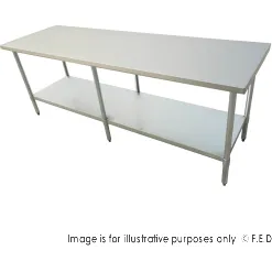 2400-7-WB Economic 304 Grade Stainless Steel Table 2400x700x900 - 6 legs