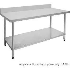 0600-7-WBB Economic 304 Grade Stainless Steel Table with splashback 600x700x900