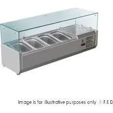 FED-X Flat Glass Salad Bench - XVRX1200/380