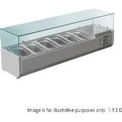FED-X Flat Glass Salad Bench - XVRX1500/380