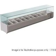 FED-X Flat Glass Salad Bench - XVRX2000/380