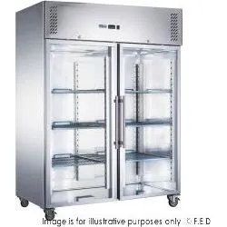FED-X S/S Two Full Glass Door Upright Freezer - XURF1200G2V