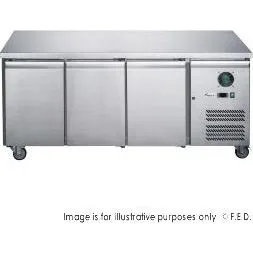 FED-X S/S Three Door Bench Fridge - XUB6C18S3V