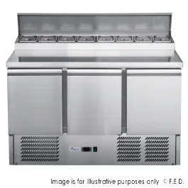 FED-X Three Door Salad Prep Fridge - XGNS1300D