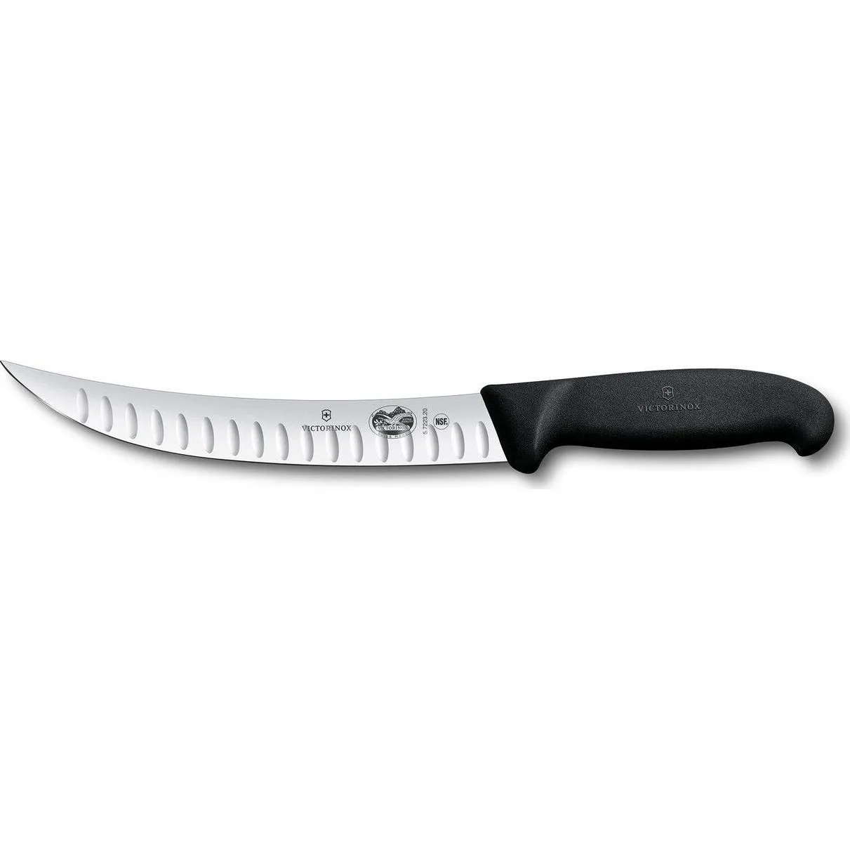 Fibrox Slaughter Knife, 20cm, Curved Narrow Blade, Fluted