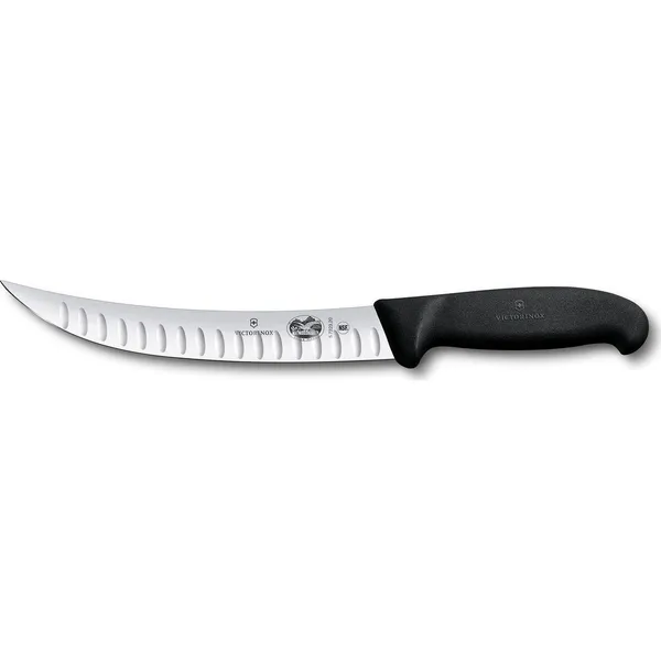 Fibrox Slaughter Knife, 20cm, Curved Narrow Blade, Fluted
