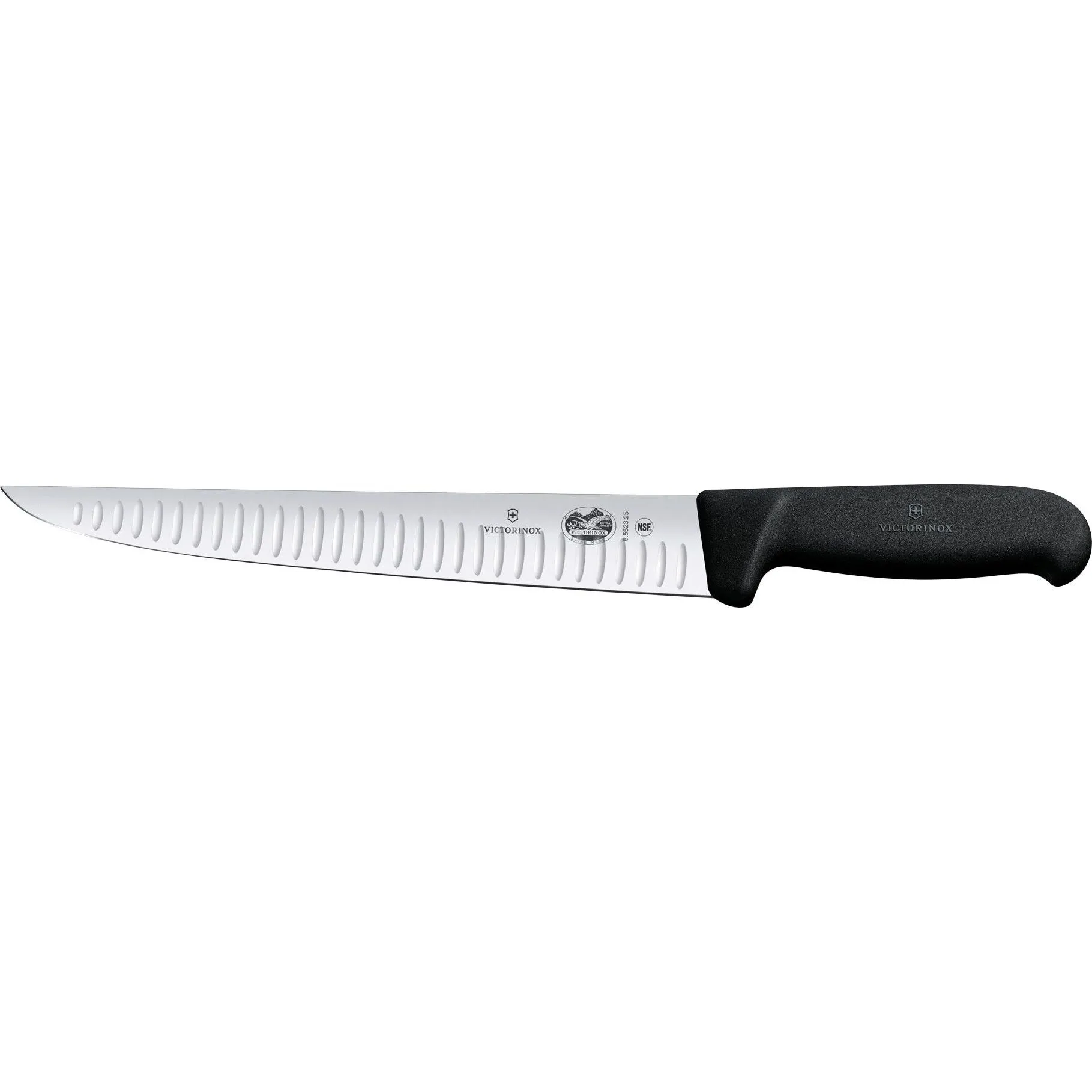 Fibrox Straight Back Blade Sticking Knife, 25cm Fluted Edge