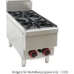 GASMAX Benchtop LPG 2 Burner Cooktop w/ Splashback - JUS-TR-2BLPG