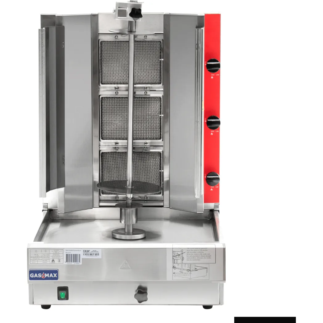 GasMax Semi-automatic 3 Burner LPG Kebab Machine - KB-3LPG