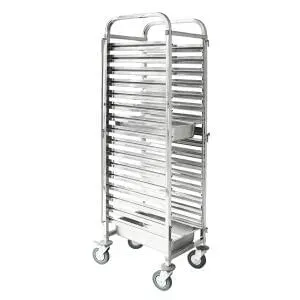 16 Tray Gastronorm Trolley Stainless Steel 380 X 550 X 1735 Mm