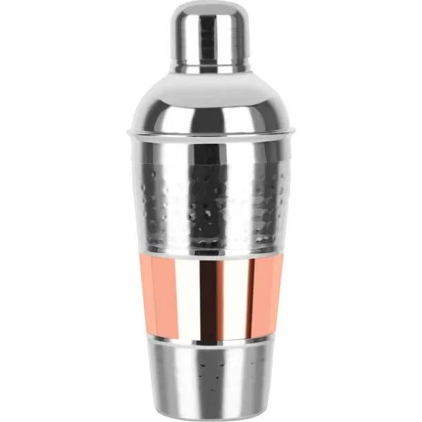 Hammered Cocktail Shaker 3pc 600ml Rose Gold