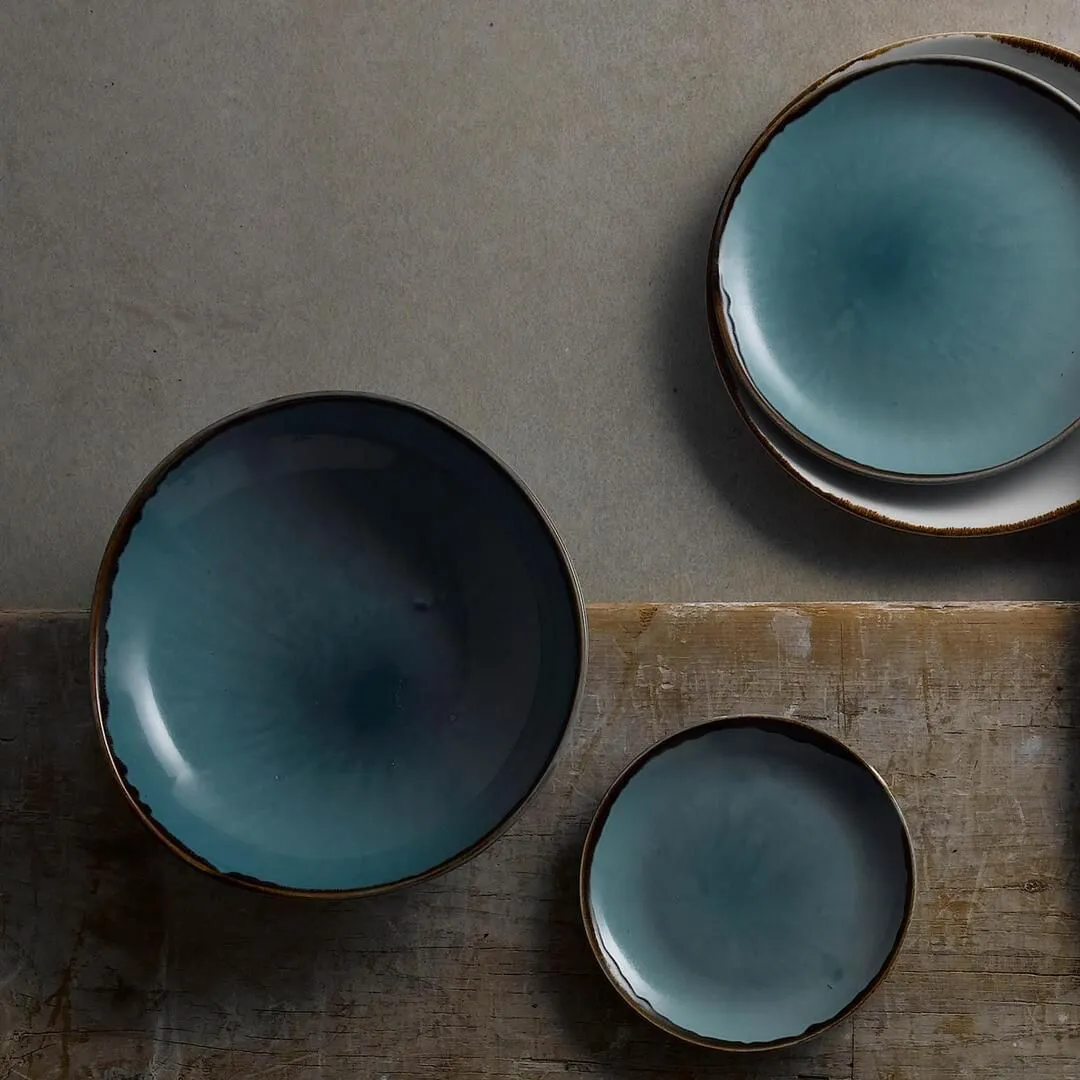 Harvest Blue Round Coupe Plate