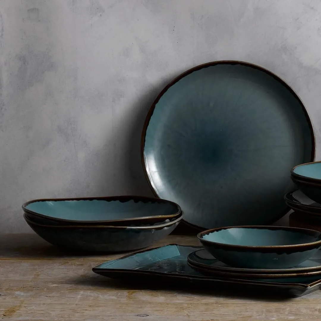 Harvest Blue Round Deep Coupe Plate