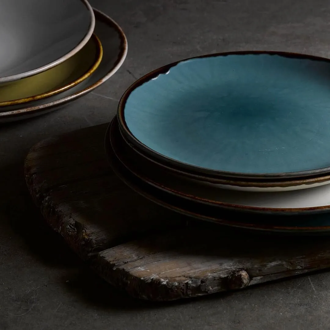 Harvest Blue Round Deep Coupe Plate