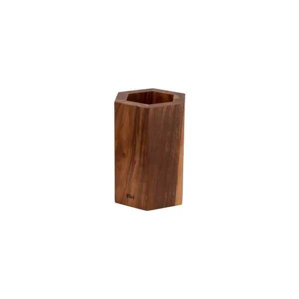 Hexagonal Magnetic Acacia Wood Knife Block