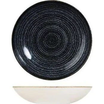 Homespun Charcoal Grey Round Coupe Bowl
