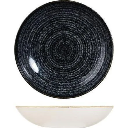 Homespun Charcoal Grey Round Coupe Bowl