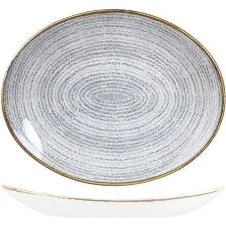 Homespun Stone Grey Oval Coupe Plate