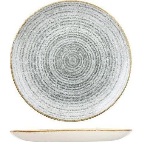 Homespun Stone Grey Round Coupe Plate