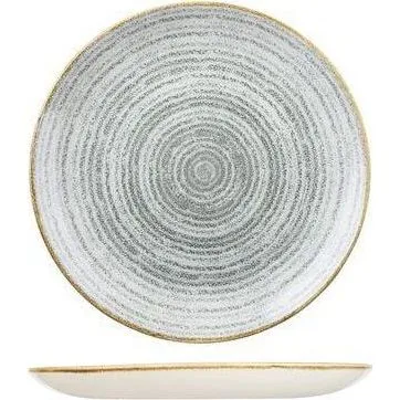Homespun Stone Grey Round Coupe Plate