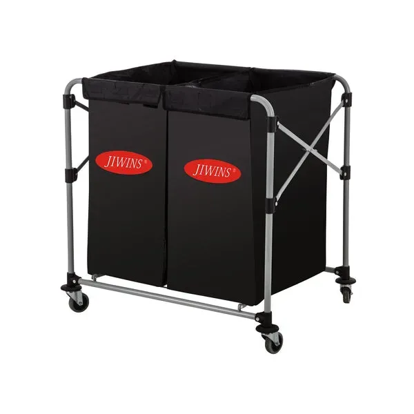 Jiwins Collapsible Laundry Cart with 2 x 150Lt Vinyl Bags