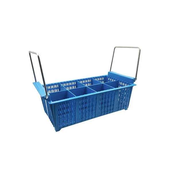 Jiwins Cutlery Basket 8-Compartment with Handles Blue Polypropylene 427x208x151mm