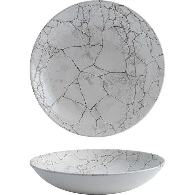 Kintsugi Agate Grey Round Coupe Bowl