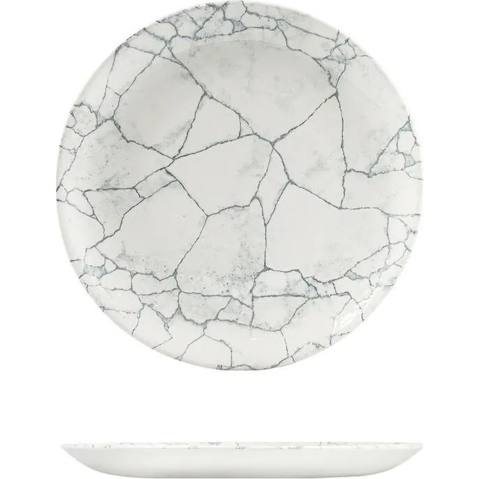 Kintsugi Pearl Grey Round Coupe Plate