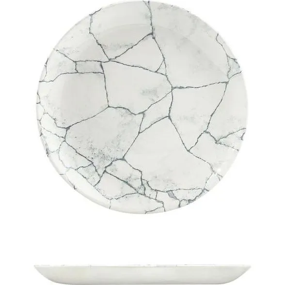Kintsugi Pearl Grey Round Coupe Plate
