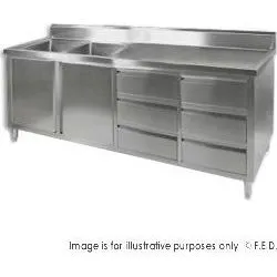 DSC-2100L-H KITCHEN TIDY CABINET WITH DOUBLE LEFT SINKS