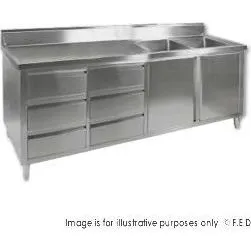 DSC-2400R-H KITCHEN TIDY CABINET WITH DOUBLE RIGHT SINKS