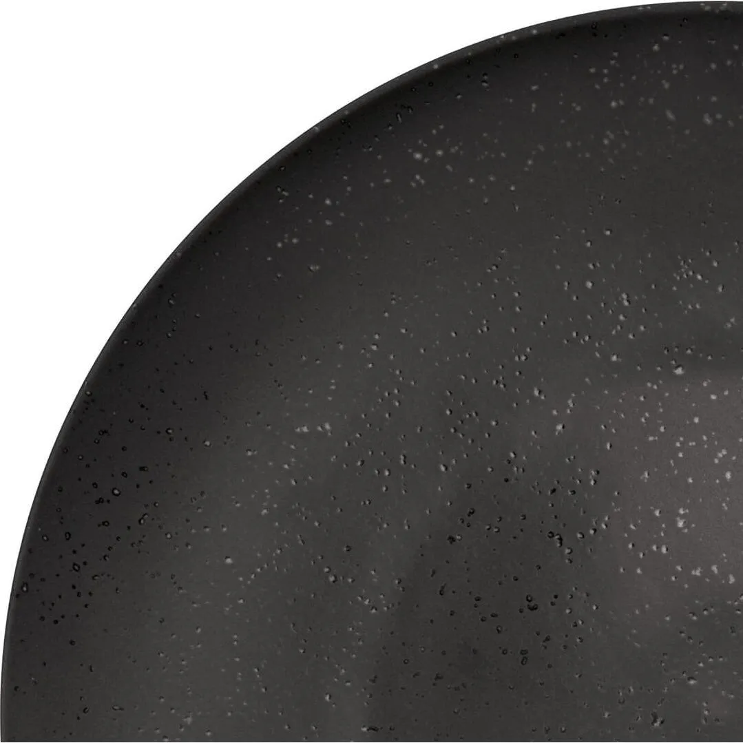 Lava Matte Black Round Plate - Flat / Coupe