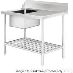 Left Inlet Single Sink Dishwasher Bench SSBD7-1200L/A